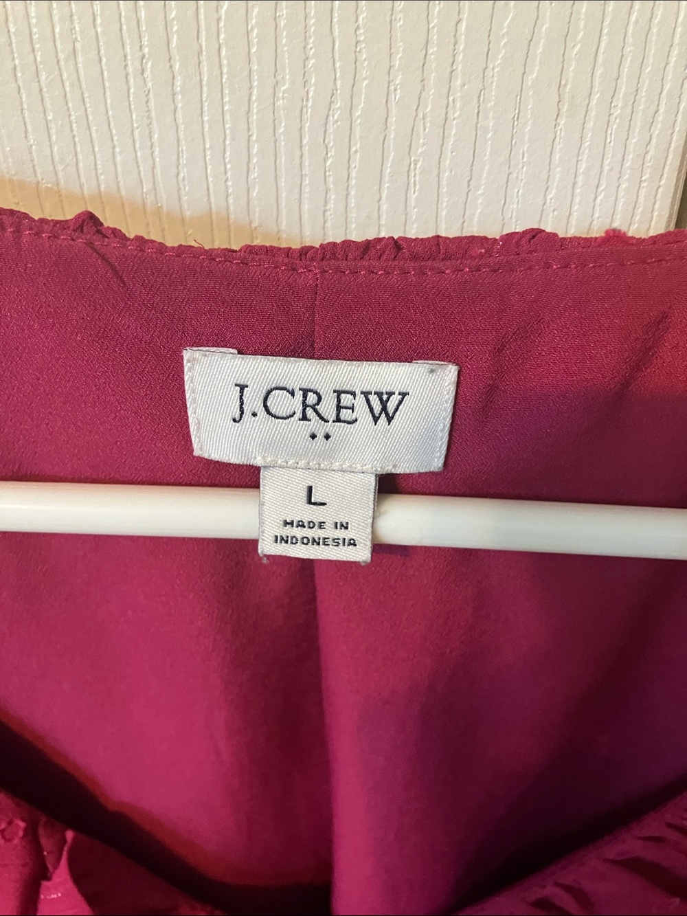 J. Crew Factory Raspberry Ruffle V-Neck Blouse - Picture 2 of 5